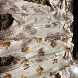 Carter's Cream and Brown Animal Print Footies